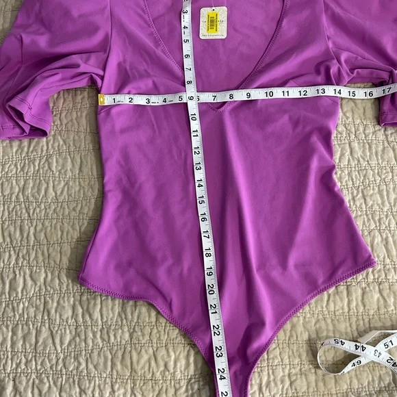 FREE PEOPLE Va Va Voop Bodysuit Wild Berry NWT Size Medium - Picture 9 of 11